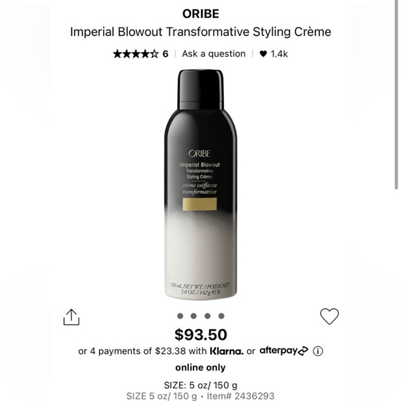 💙2/$20💙 Oribe Imperial Blowout Transformative Styling Crème Minis - Picture 2 of 2